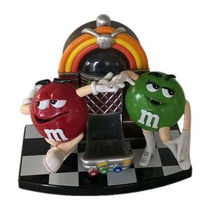 Vintage M&M Rockin’ Roll Café Juke Box Candy Dispenser Green Red Dancing MM’s